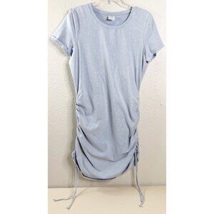 Victoria’s Secret PINK XL Light Blue Bodycon Mini Dress 35"Drawstring Ruched EUC